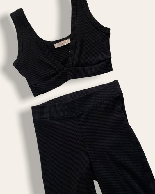 Black Biker Shorts Set